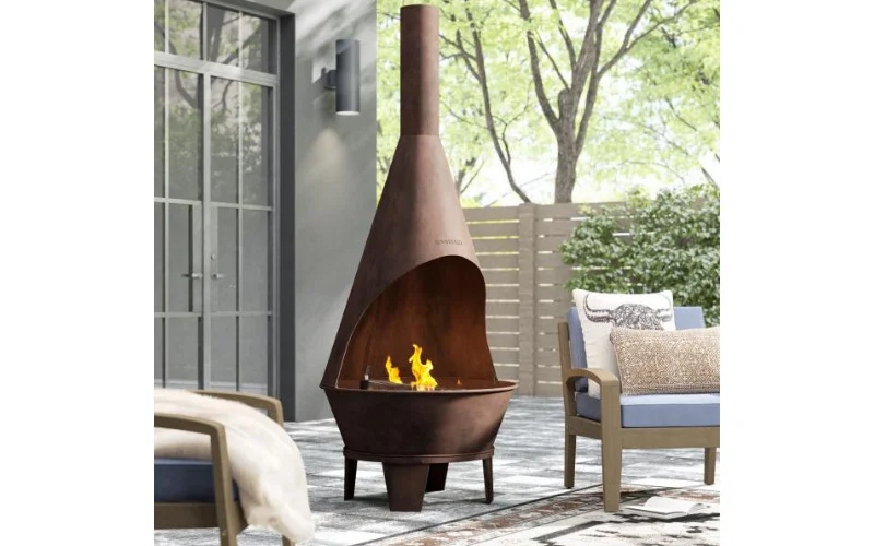 Chiminea on Decking