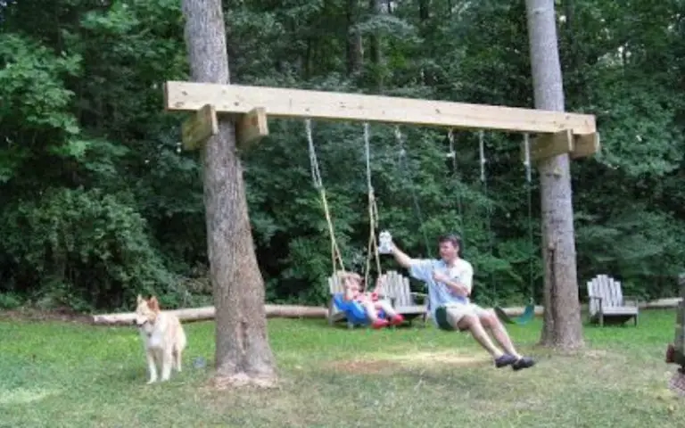 How To Build A Swing Between Two Trees backyardcaring.com